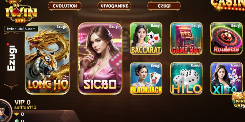 Iwin Có Những Sảnh Casino Nào? Cùng Giải Đáp Và Khám Phá Ngay Các trò chơi điển hình tại sảnh Casino của cổng game